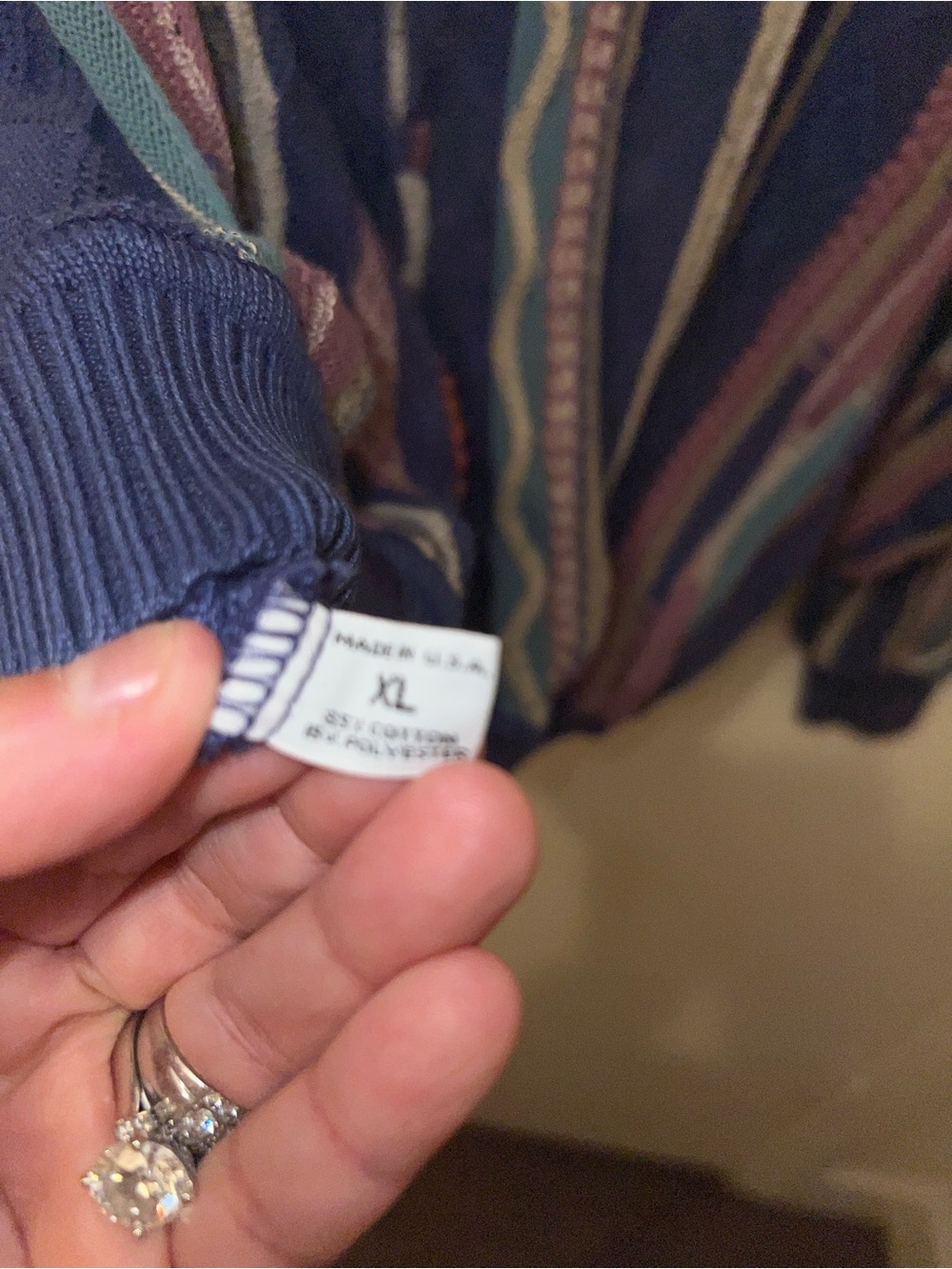 St. Croix V-Neck Multi-Color Patterned Men's Sweater - Picture 3 of 5